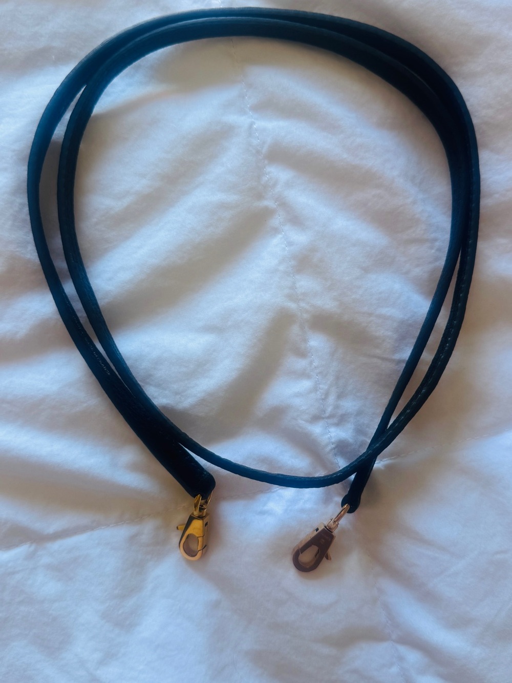 Hermes Mini Kelly Ostrich Black Double-Strand Chain with Gold Hardware